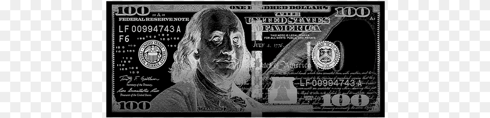 Black 100 Dollar Bills, Adult, Male, Man, Person Free Transparent Png