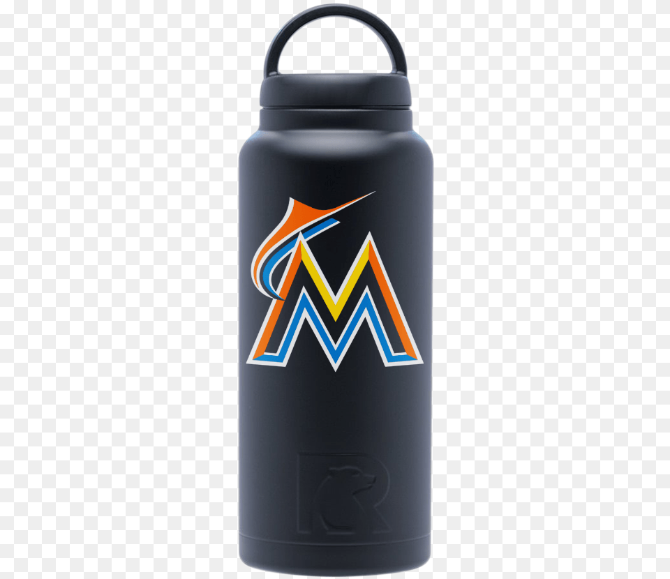 Black 36oz Miami Marlins Iphone 7 Case Miami Marlins Monotone, Bottle, Water Bottle, Shaker Free Png Download