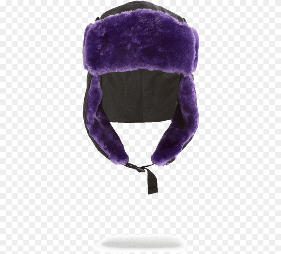 Black 3m Purple Fur Aviator Hat Ushanka, Clothing, Bonnet Free Png
