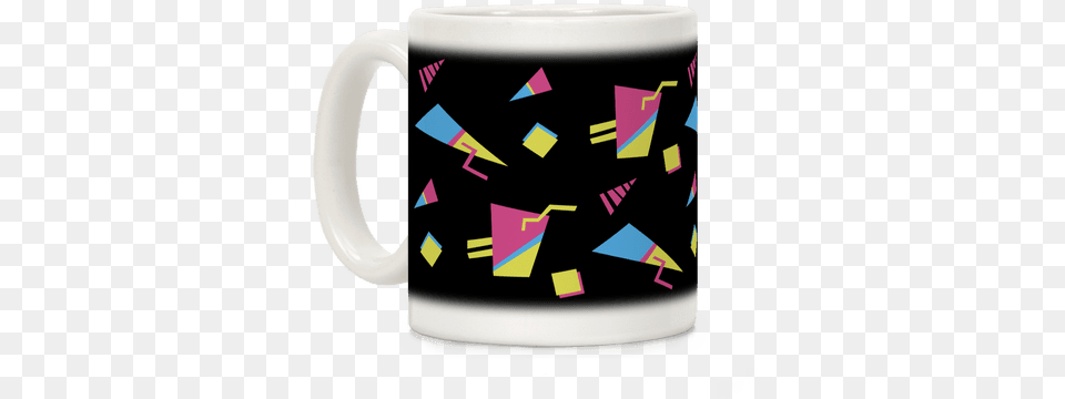 Black 80s90s Pattern Mug, Cup, Beverage, Coffee, Coffee Cup Free Transparent Png