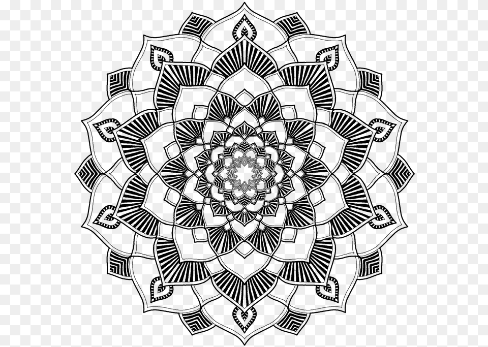 Black Abstract Lines Pic Mandala, Gray Png Image