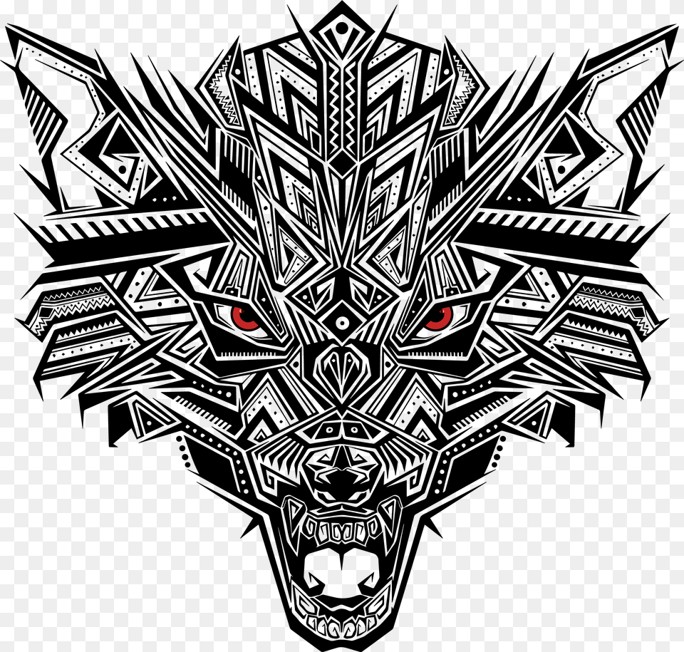 Black Abstract Puzzle Wolf Head, Emblem, Symbol, Art Free Png