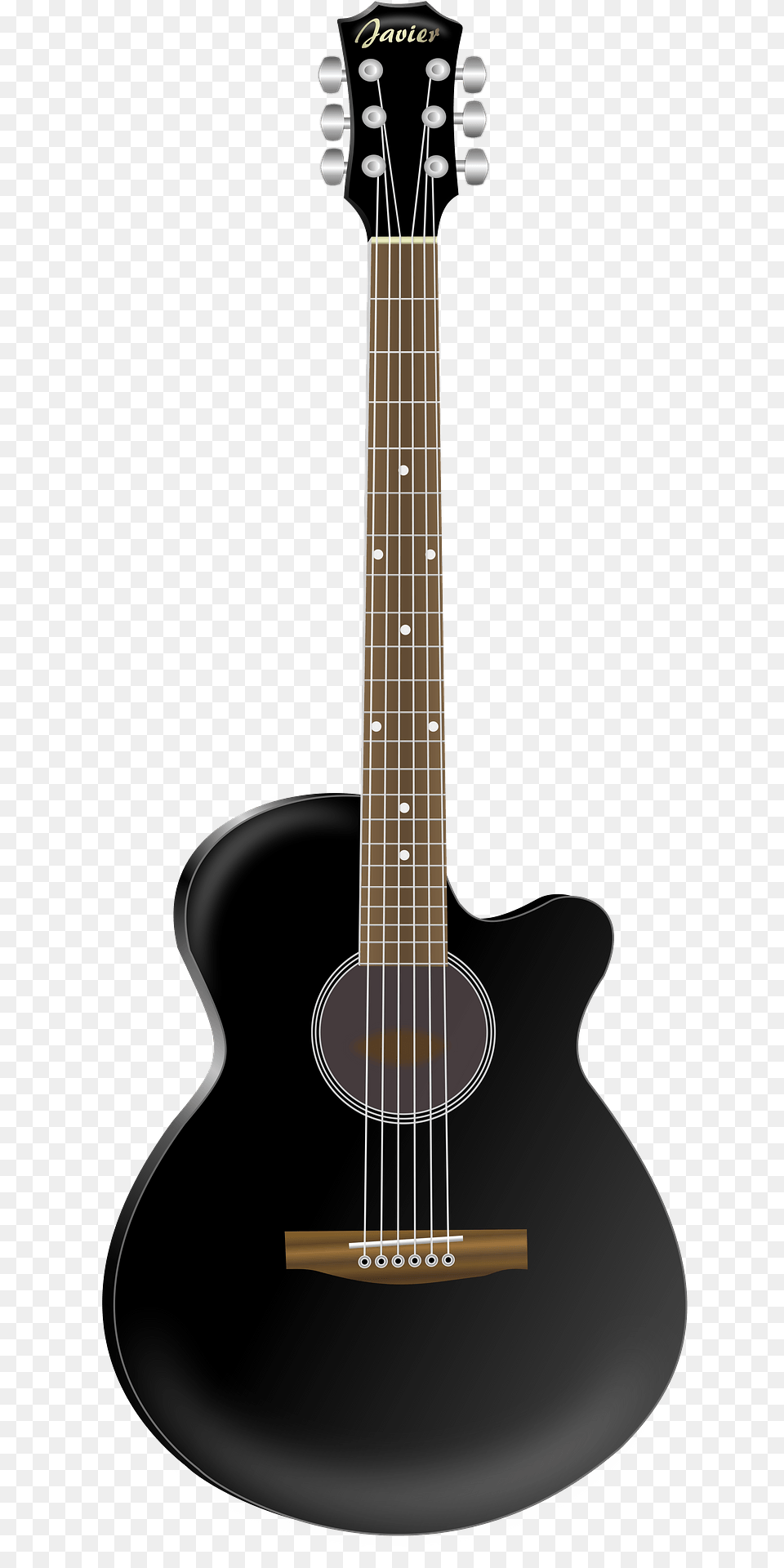 Black Acoustic Guitar Clipart, Bass Guitar, Musical Instrument Free Png