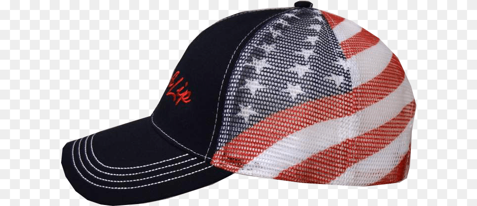 Black American Flag Mesh Back W Red Rip A Lip Logo Cap Baseball Cap, Baseball Cap, Clothing, Hat, Skating Png Image