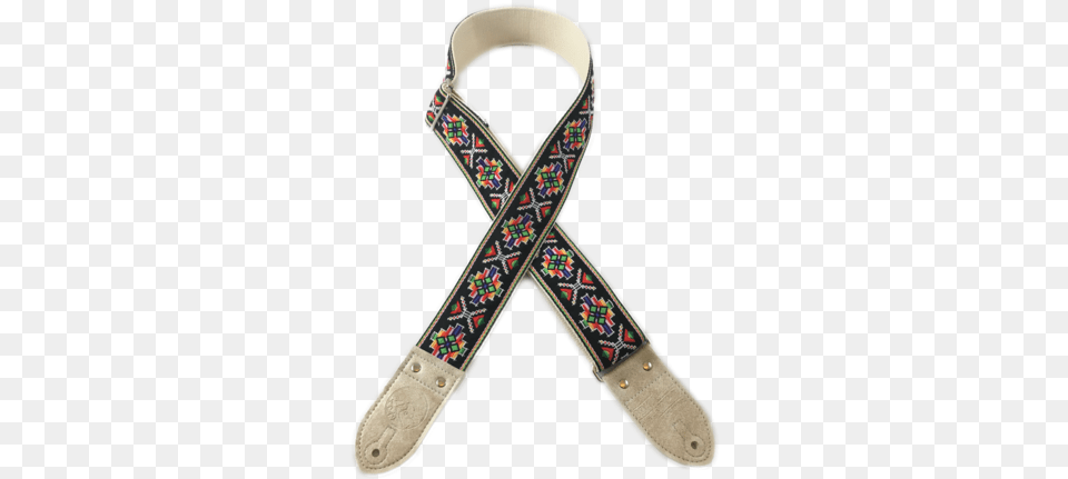 Black Amp Cream Southwest Vintage Ribbon Guitar Strap Belt, Accessories Free Png Download