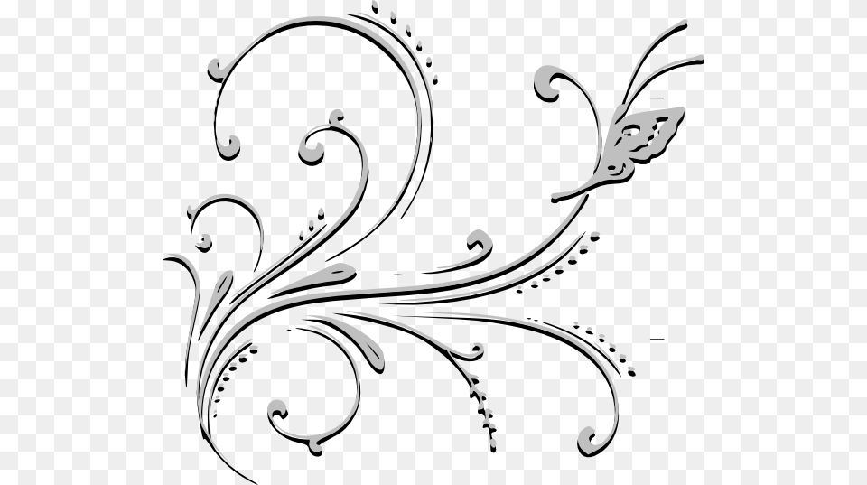 Black Amp White Clip Art At Clker Black And White Clip Art Flowers, Floral Design, Graphics, Pattern, Smoke Pipe Png Image