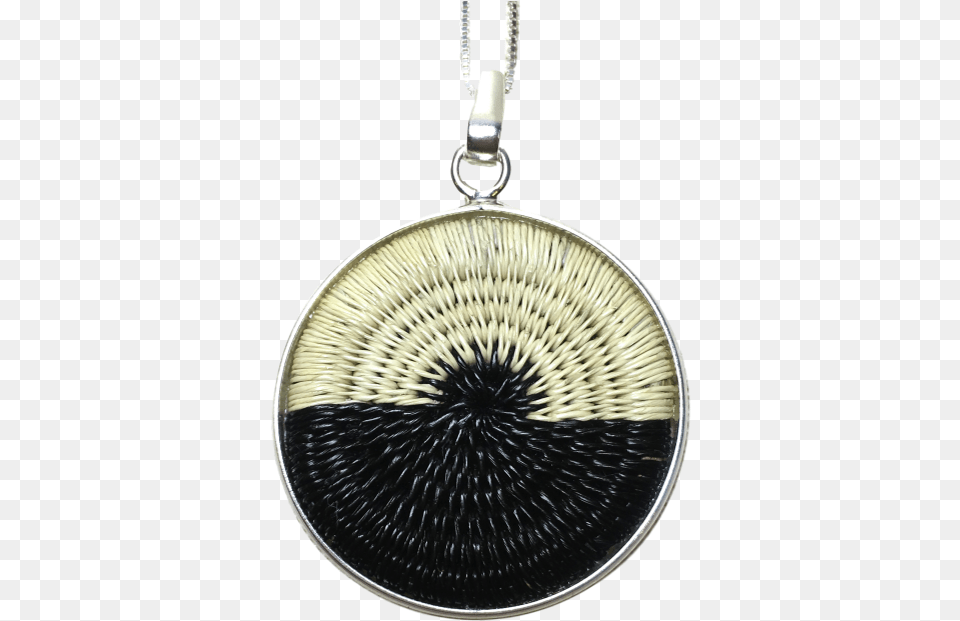 Black Amp White Half Moon Woven Pendant Locket, Accessories, Jewelry, Necklace Png Image