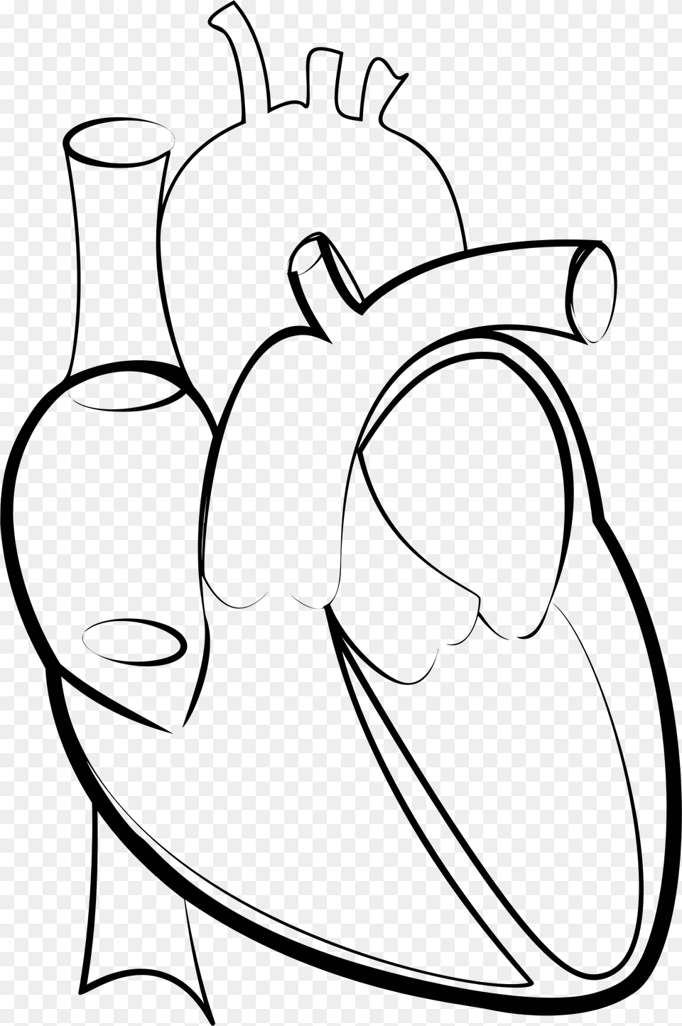 Black Amp White Line Drawing Of Two Love Heart Shapes Outline Images Of Human Heart, Pottery Free Transparent Png