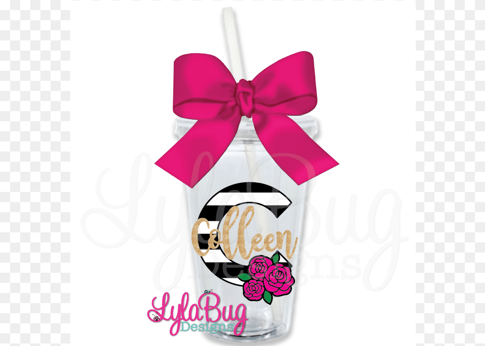 Black Amp White Striped Floral Monogram Baseball Mom Vinyl Cup, Jar, Bottle, Food, Ketchup Free Png