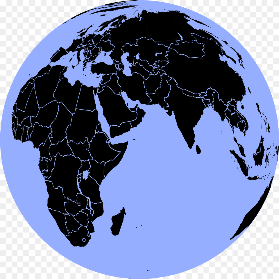 Black And Blue Globe Clip Arts Cambodia To Australia Map, Astronomy, Outer Space, Planet Free Transparent Png