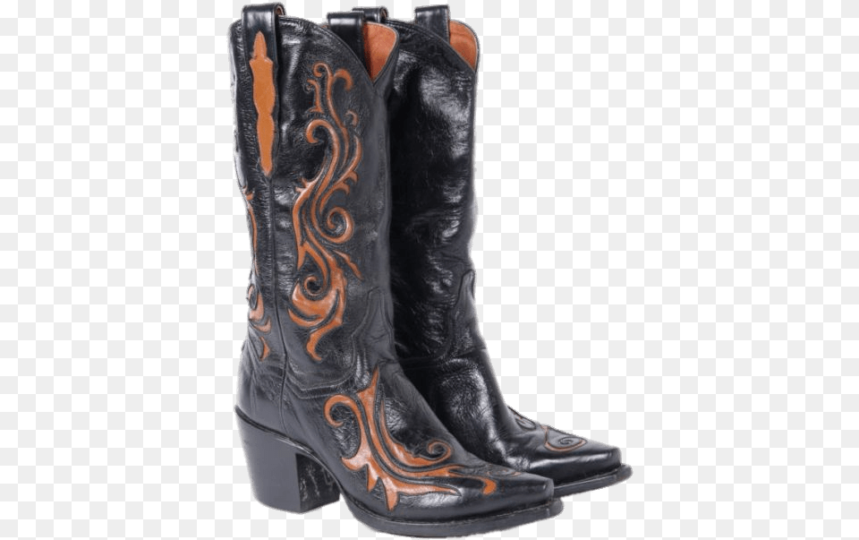Black And Brown Vintage Cowboy Boots Clip Arts Cowboy Boot, Clothing, Footwear, Cowboy Boot, Person Free Transparent Png