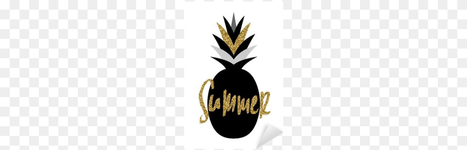 Black And Gold Pineapple Background, Food, Fruit, Plant, Produce Free Png Download