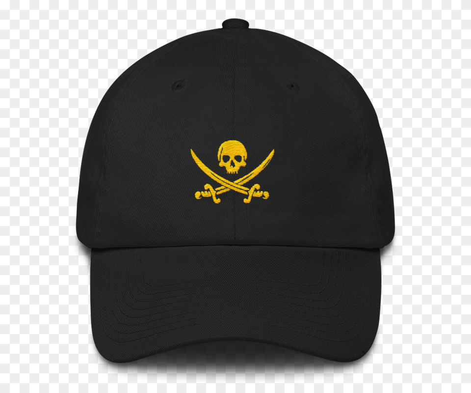 Black And Gold Pirate Flag Dad Hat Baseball Cap, Baseball Cap, Clothing Png