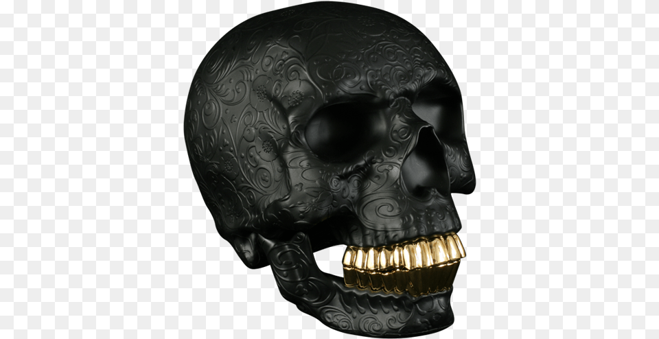 Black And Gold Skull Gif, Adult, Male, Man, Person Free Png