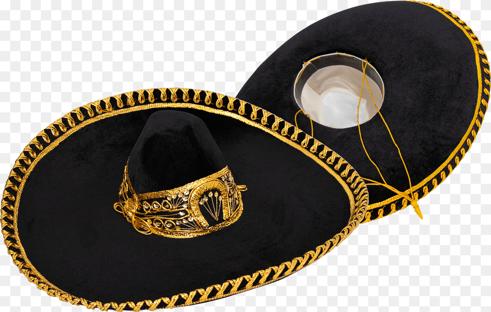 Black And Gold Sombrero, Clothing, Hat Png