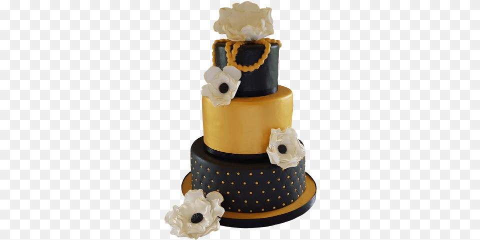 Black And Gold Wedding Cake U2013 Me Shell Cakes Cake Decorating, Dessert, Food, Birthday Cake, Cream Free Png