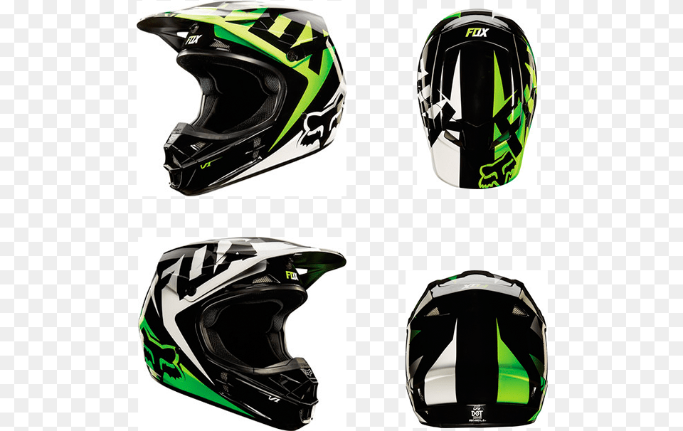 Black And Green Fox Racing Logo Green Fox Motocross Helmets, Crash Helmet, Helmet Free Transparent Png