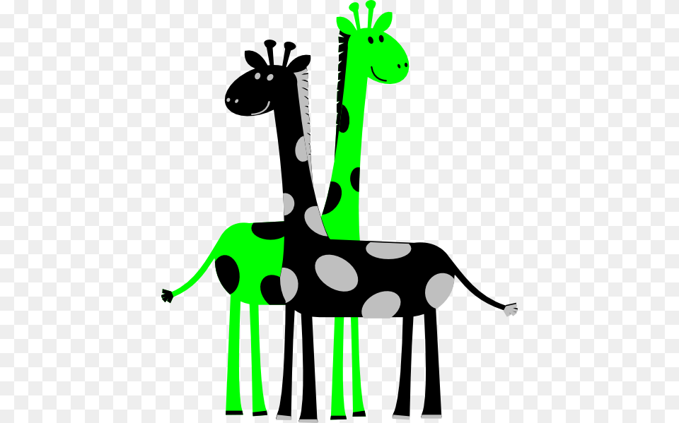 Black And Green Giraffes Clip Art At Clker Red And Black Giraffe, Stencil, Animal, Wildlife, Kangaroo Free Png Download