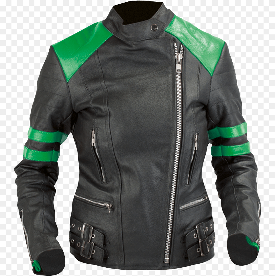 Black And Green Leather Jacket, Clothing, Coat, Leather Jacket Free Transparent Png