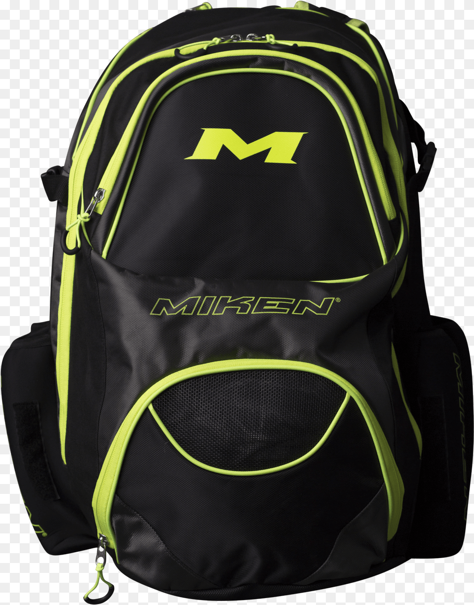 Black And Green Miken Xl Baseball And Softball Backpack Miken Freak Black Optic Backpack, Bag Free Png Download