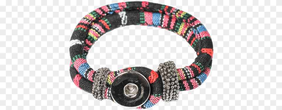 Black And Pastel Rainbow Colored Fabric Bracelet With Bracelet, Accessories, Jewelry, Animal, Reptile Free Png Download