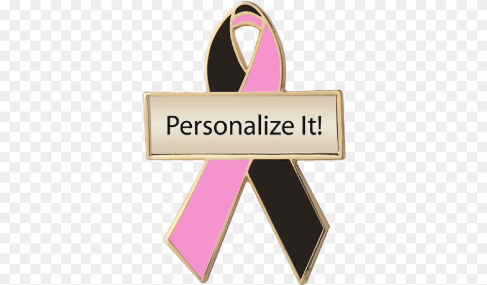 Black And Pink Awareness Ribbons Lapel Pins Personalized Black And Pink Ribbons, Accessories, Formal Wear, Tie, Logo Free Png Download