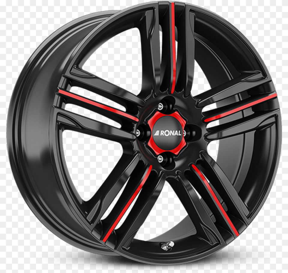 Black And Red Alloy Wheels Ronal R57 4 Loch, Alloy Wheel, Car, Car Wheel, Machine Free Png Download