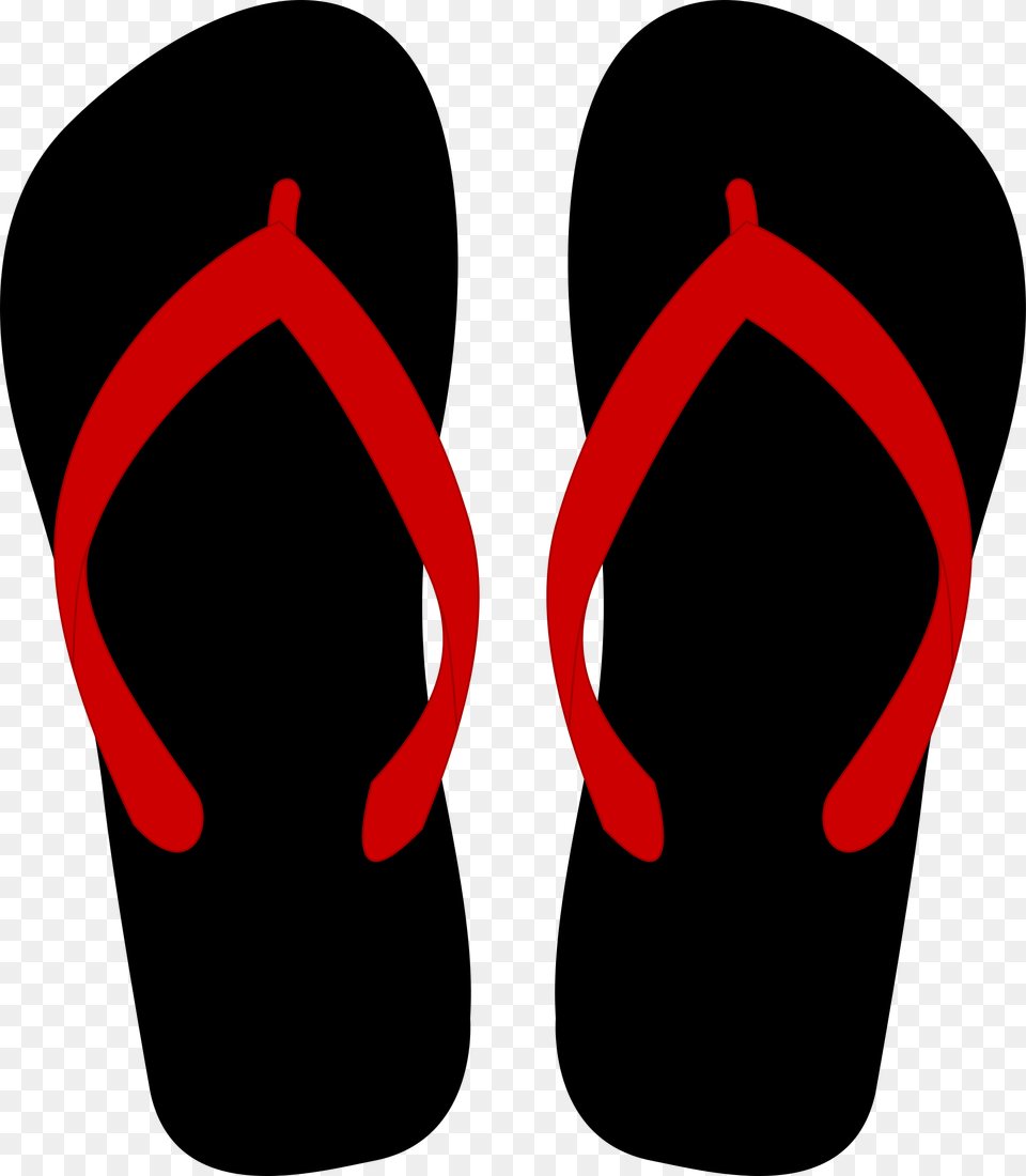 Black And Red Flip Flops, Clothing, Flip-flop, Footwear Png Image