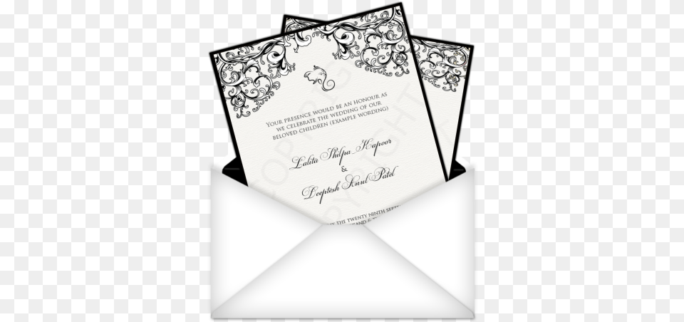 Black And Silver Hindu Wedding Card With Lord Ganesha Vinyldisorder Antique Frame Wall Decal Vinyl Decal, Text Png