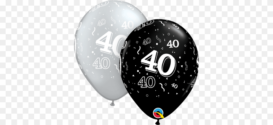 Black And Silver Latex Balloon 40th Birthday Balloon Free Transparent Png