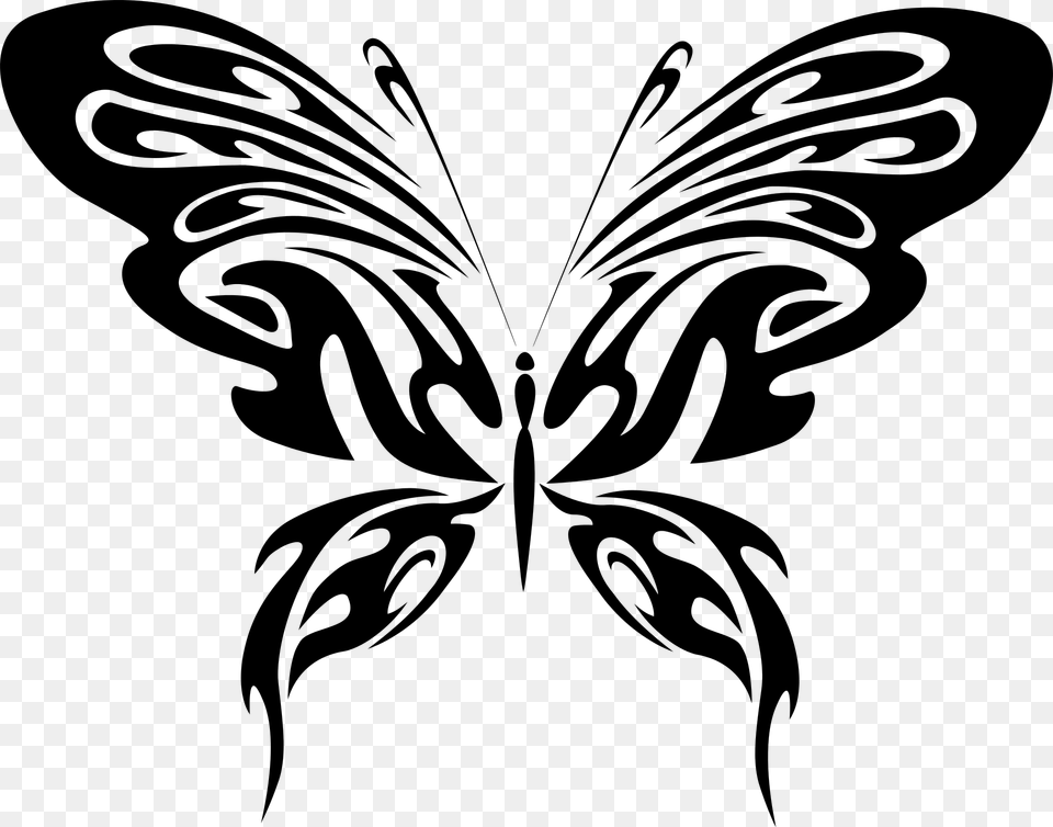 Black And White Abstract Butterfly, Gray Free Png Download