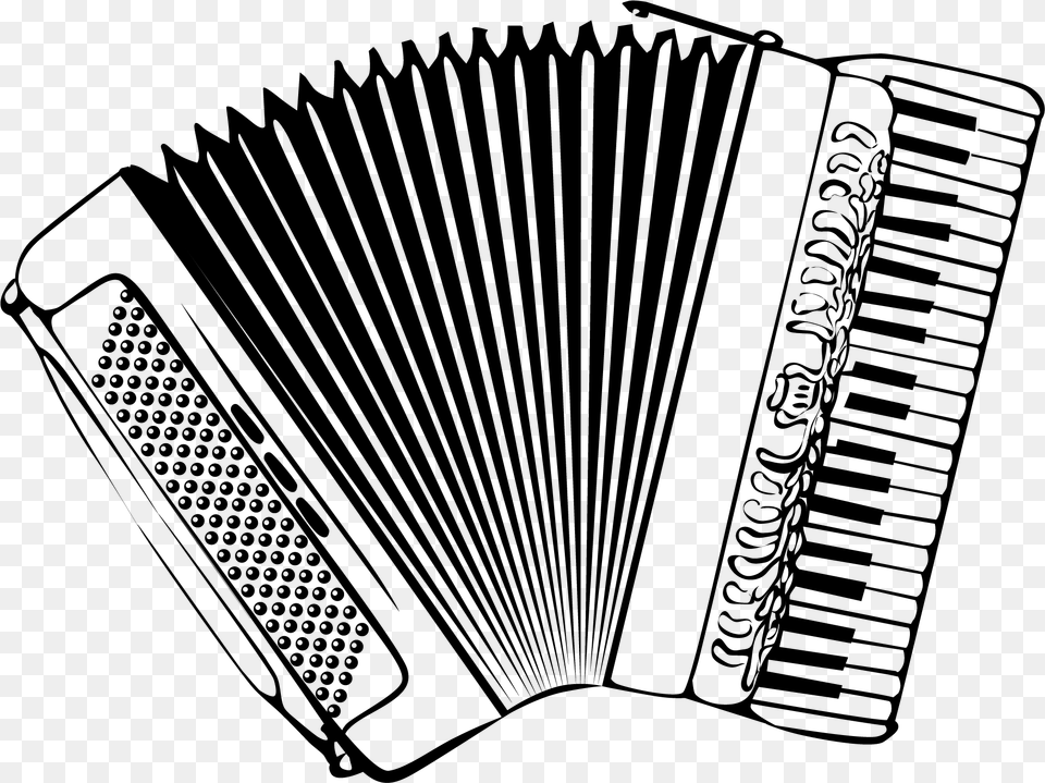 Black And White Accordion Instrument Vector Clip Art Accordion, Gray Free Png Download