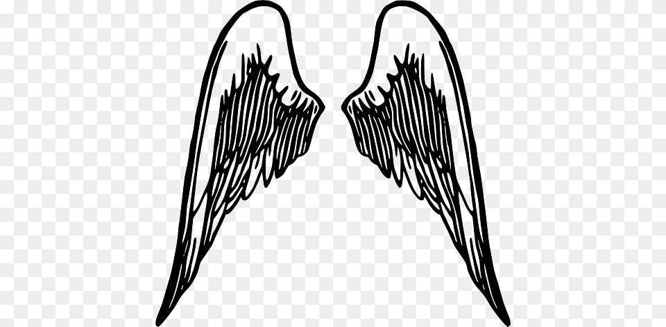 Black And White Angel Wings, Face, Head, Mustache, Person Png Image