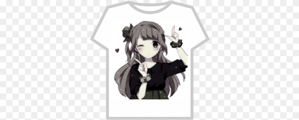 Black And White Anime Roblox Anime, T-shirt, Book, Clothing, Comics Png