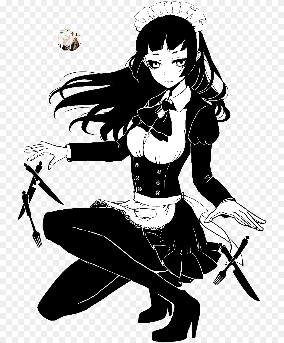 Black And White Anime Transparent Black And White Anime Girl, Book, Comics, Publication, Person Png Image