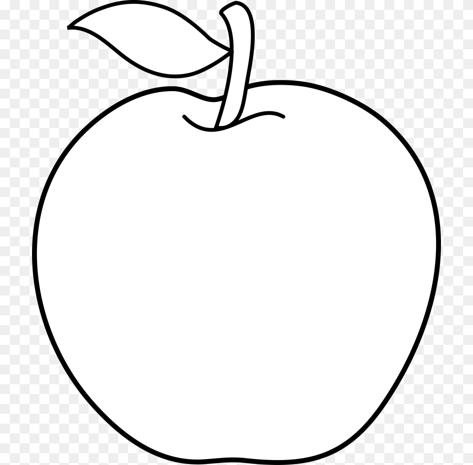 Black And White Apple Clip Art, Plant, Produce, Fruit, Food Free Png