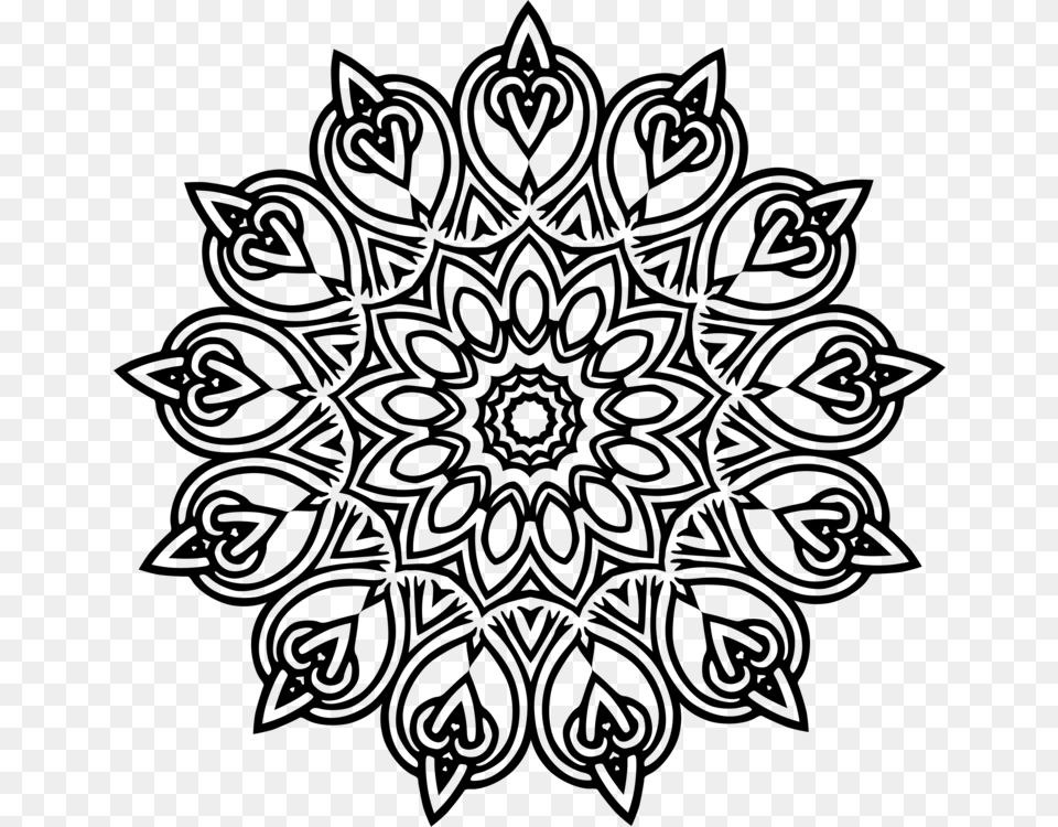 Black And White Art Nouveau Designs Fl Design Drawing Geometrical Geometric Floral Design, Gray Free Png