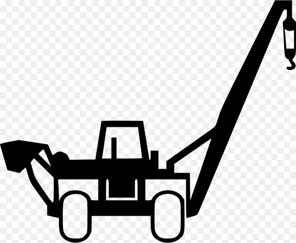 Black And White Backhoe Clipart Pipe Layer Clipart, Grass, Lawn, Plant, Device Png