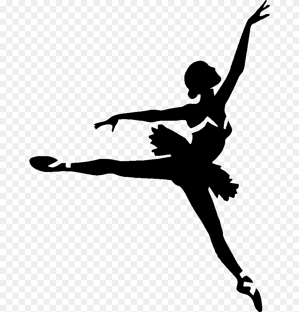 Black And White Ballerina Stencil Ballerina, Gray Free Transparent Png