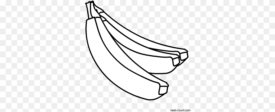 Black And White Bananas Clip Art White Bananas, Banana, Food, Fruit, Plant Png Image