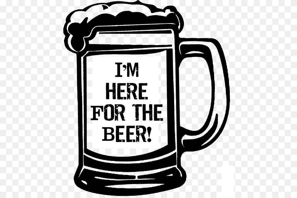 Black And White Beer Mug, Text, Sticker, Stencil Free Png Download
