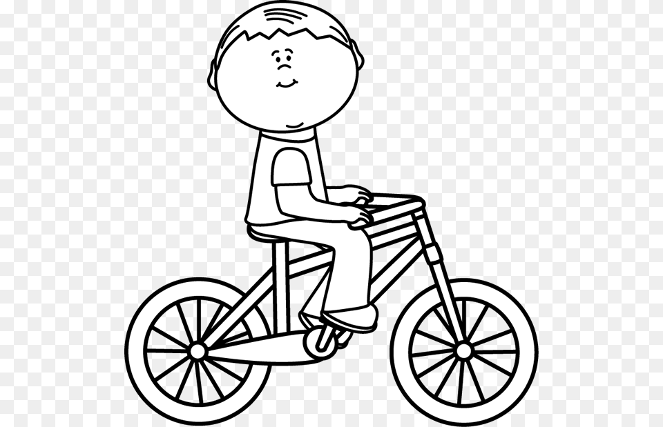 Black And White Bicycle Clipart, Wheel, Machine, Transportation, Tricycle Free Png Download