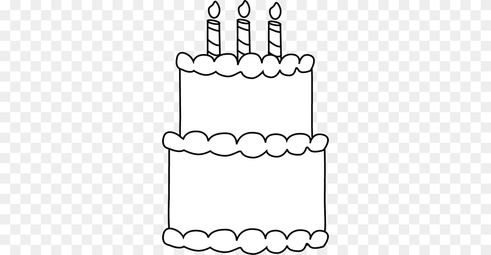 Black And White Birthday Cake Birthday Black And White Clipart, Birthday Cake, Cream, Dessert, Food Free Png