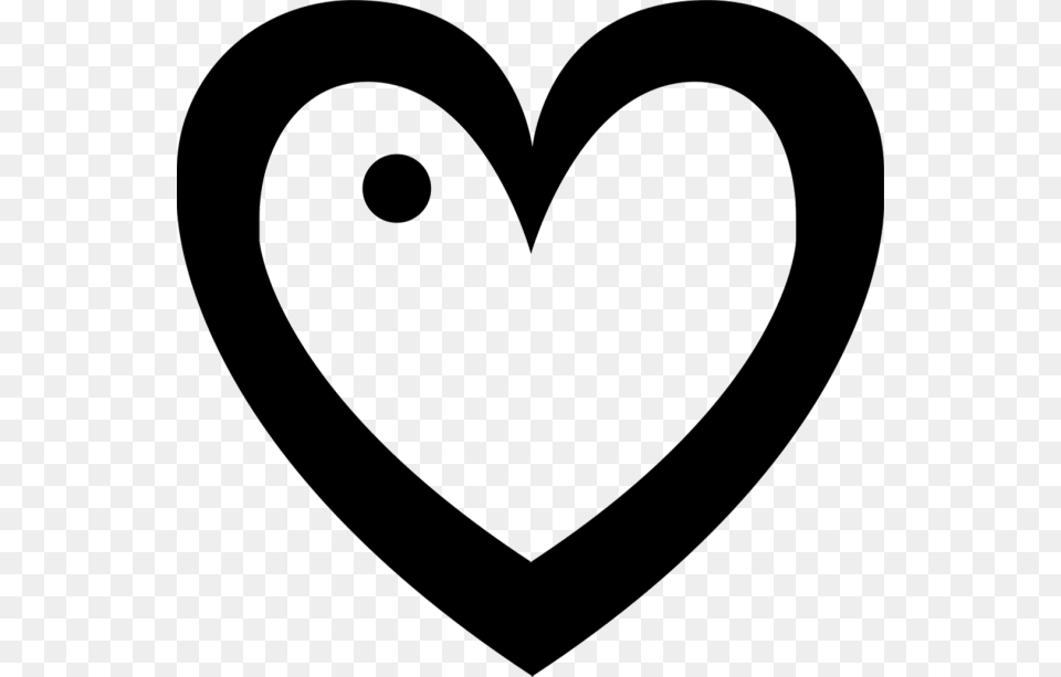 Black And White Bold Heart, Stencil Png
