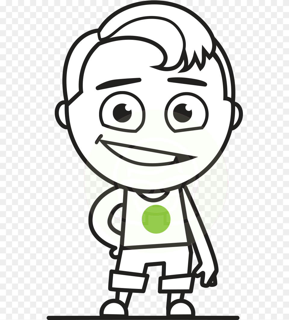 Black And White Boy Cartoon Vector Character Aka Reggie Comic Strip Characters Outline, Baby, Person, Book, Comics Png Image