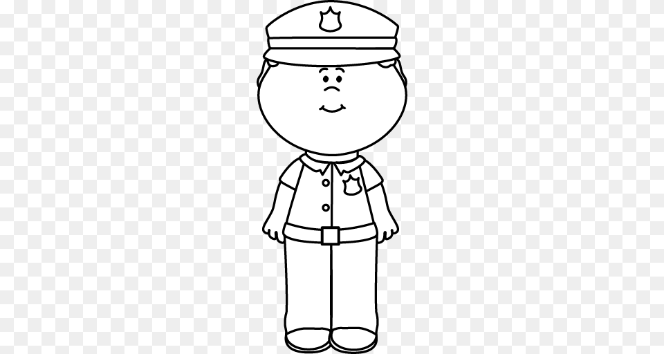 Black And White Boy Police Officer Drawings Clip, Jar, Ammunition, Grenade, Weapon Png