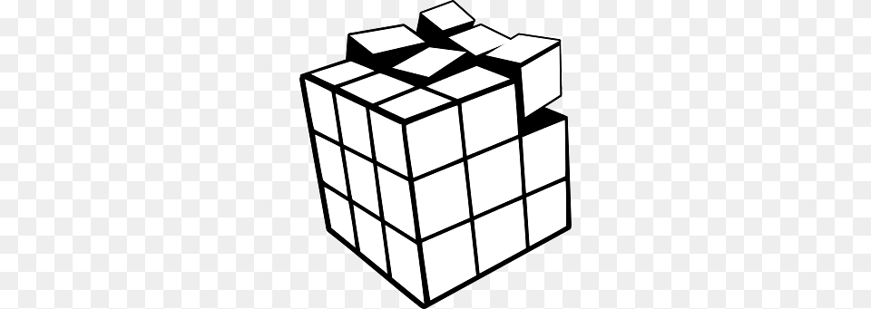 Black And White Broken Rubiks Cube, Toy, Rubix Cube Free Png