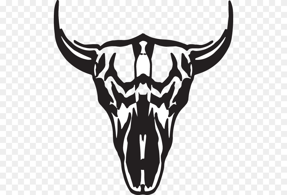 Black And White Buffalo Skull, Animal, Cattle, Livestock, Longhorn Free Png