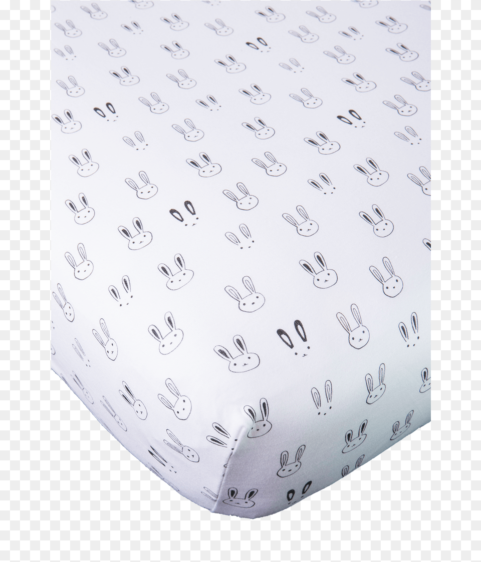 Black And White Bunny Crib Sheet Baby Noomie Pima Cotton Bunny Crib Sheets, Furniture, Mattress, Cushion, Home Decor Png Image