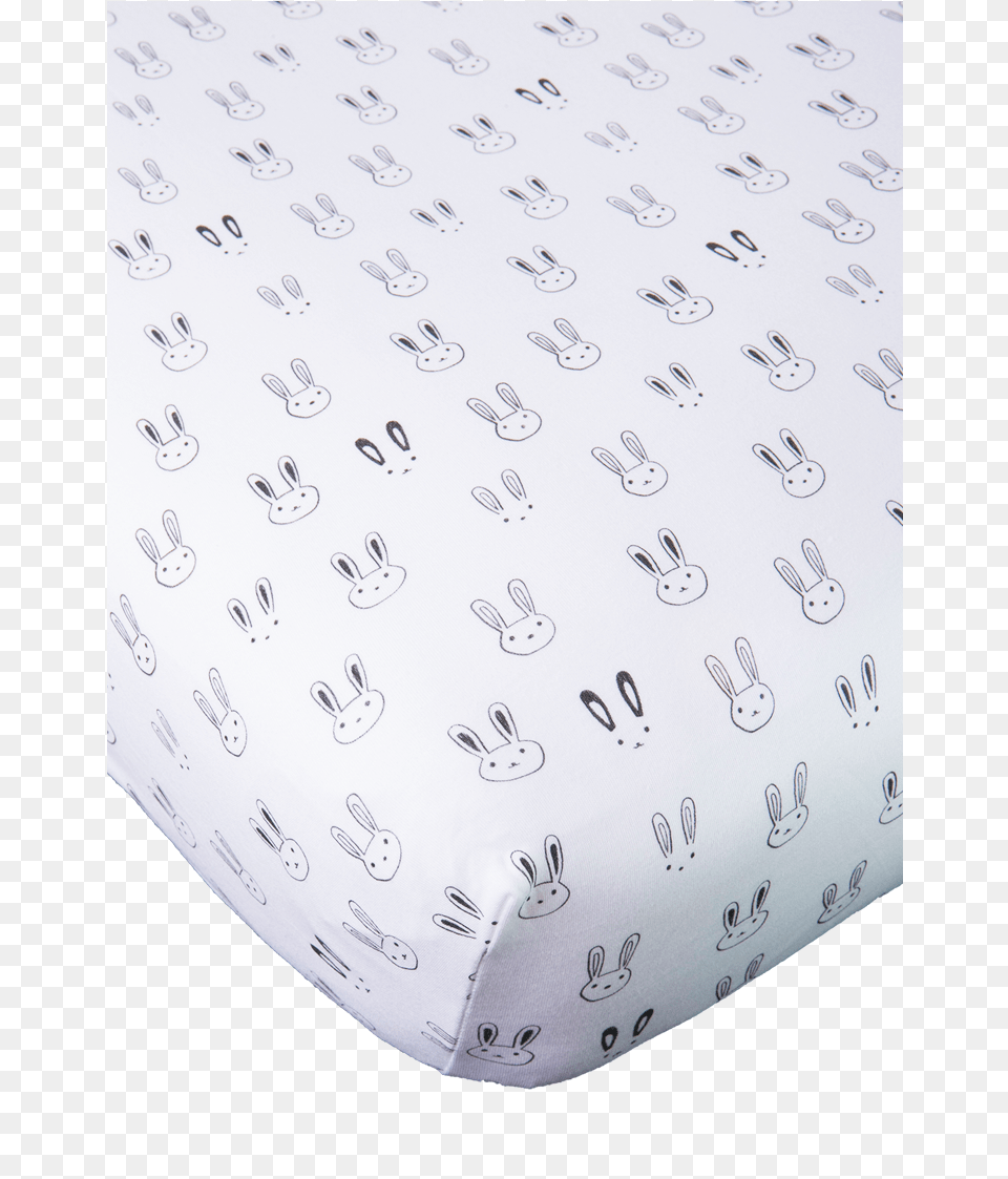 Black And White Bunny Crib Sheet Baby Noomie Pima Cotton Platter, Furniture, Mattress, Cushion, Home Decor Free Png Download